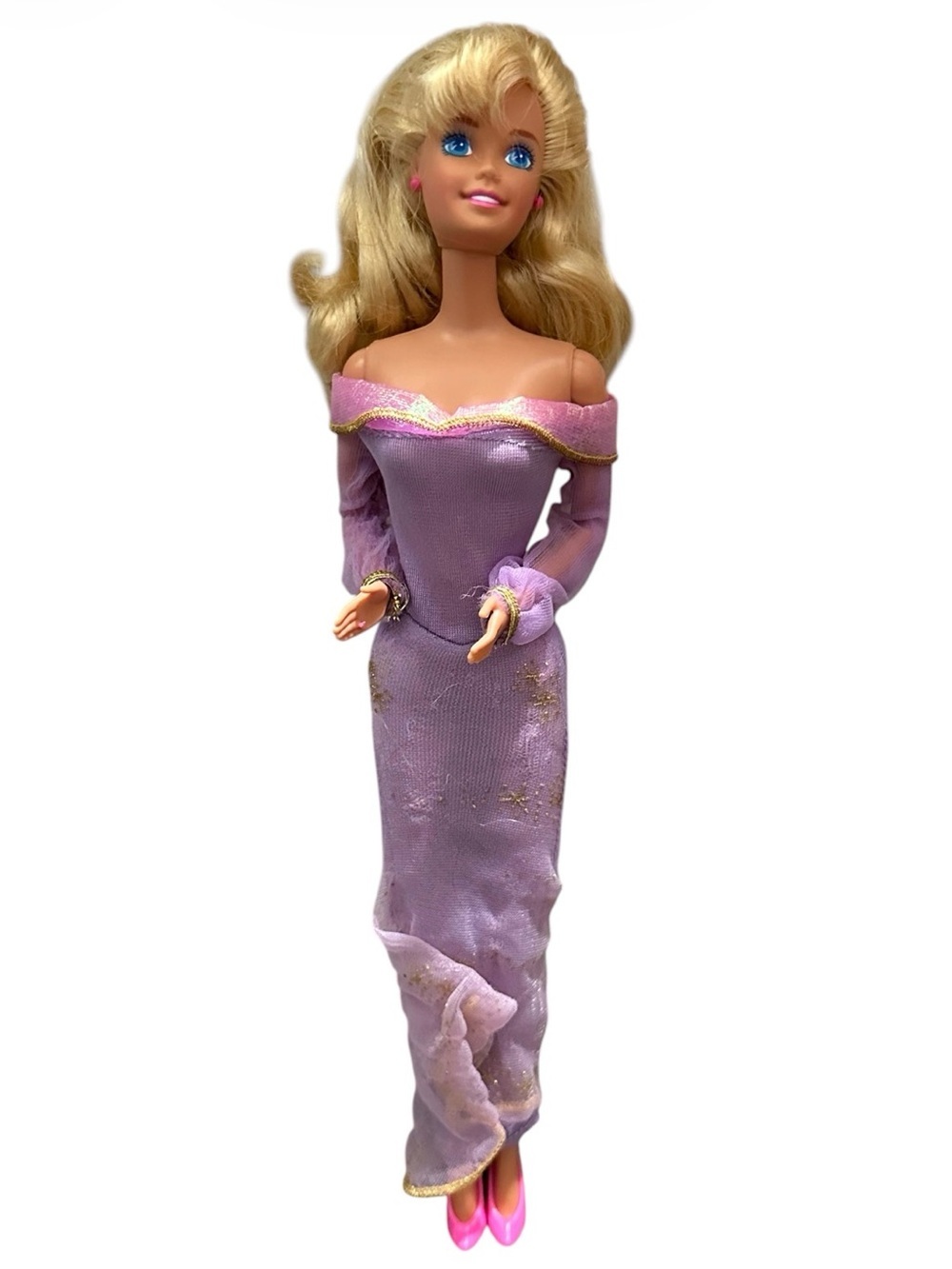 Vintage Barbie Lavender Off-Shoulder Evening Gown